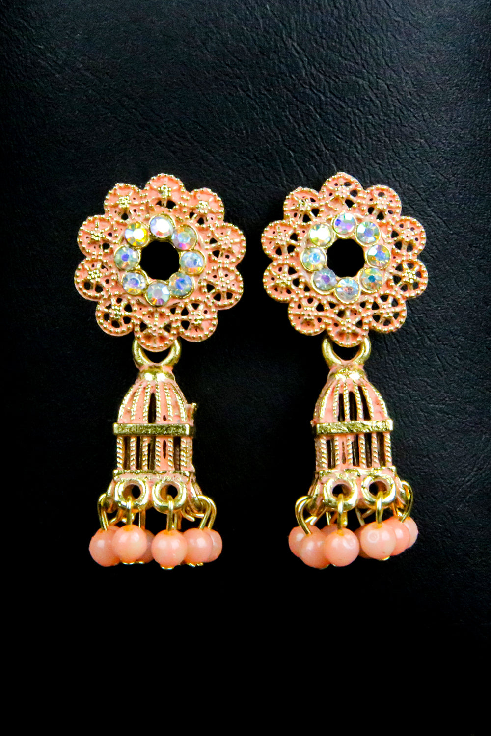 Embroidery Button Jhumka