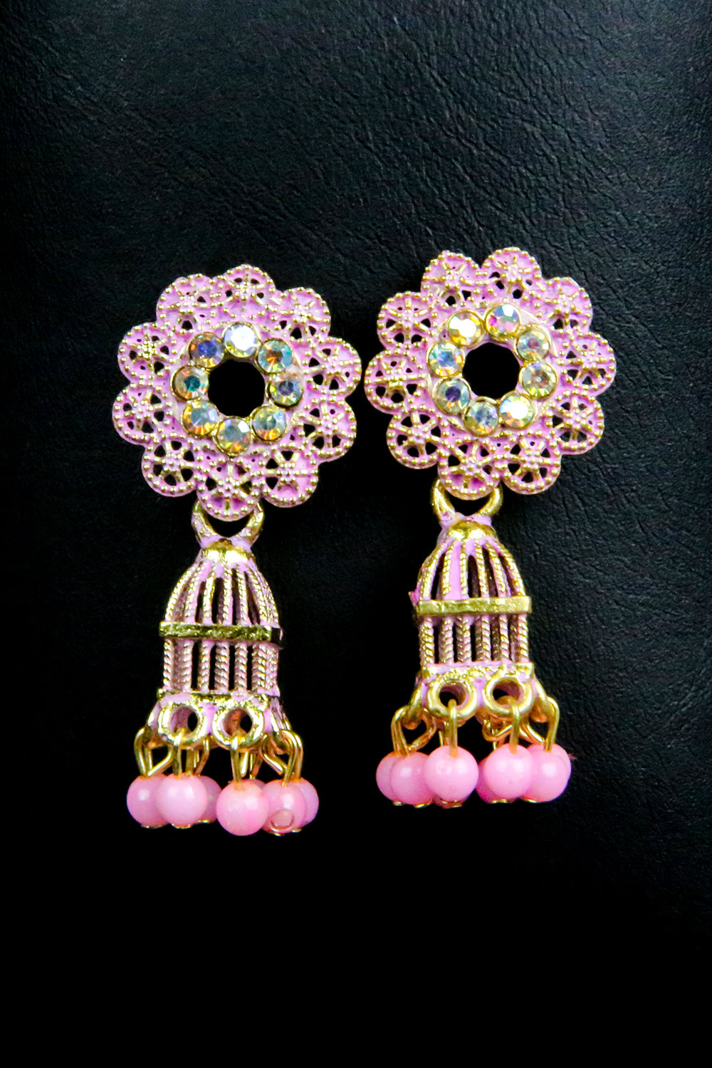 Embroidery Button Jhumka